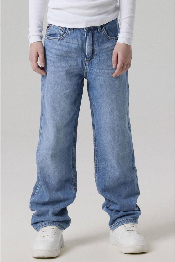 Name it KIDS straight fit jeans NKFROSE medium blue denim Blauw Effen 158