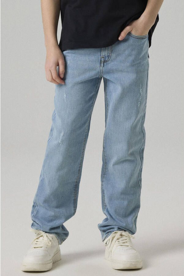 Name it KIDS straight fit jeans NKMRYAN light blue denim Blauw Jongens Stretchdenim 152 - Foto 3