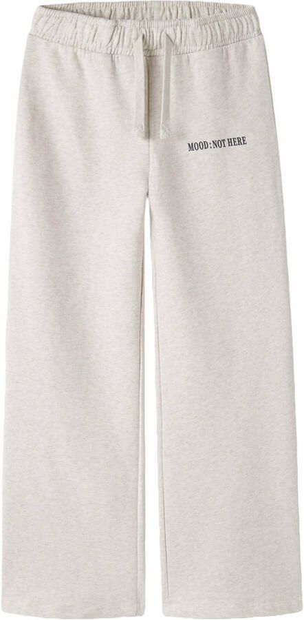 NAME IT KIDS straight leg sweatpants met tekst beige