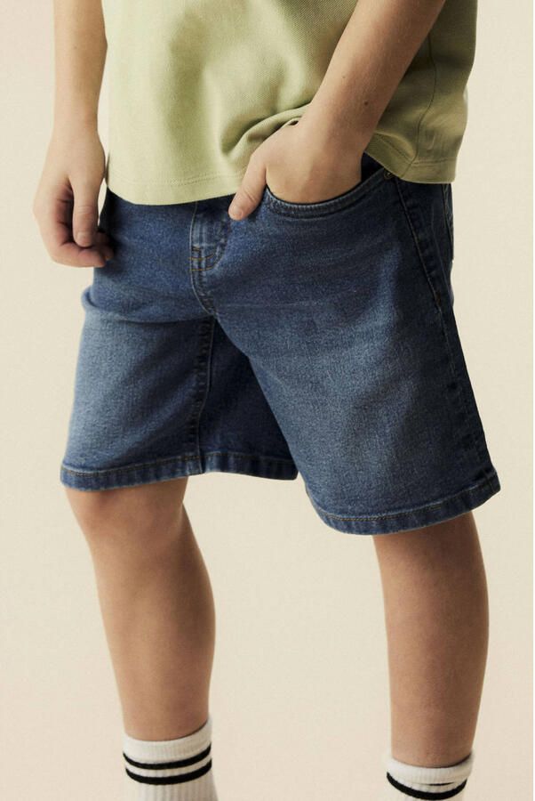 NAME IT KIDS straight regular waist short medium blue denim