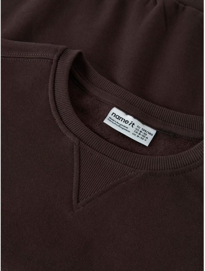NAME IT KIDS sweater donkerbruin Effen - Foto 2