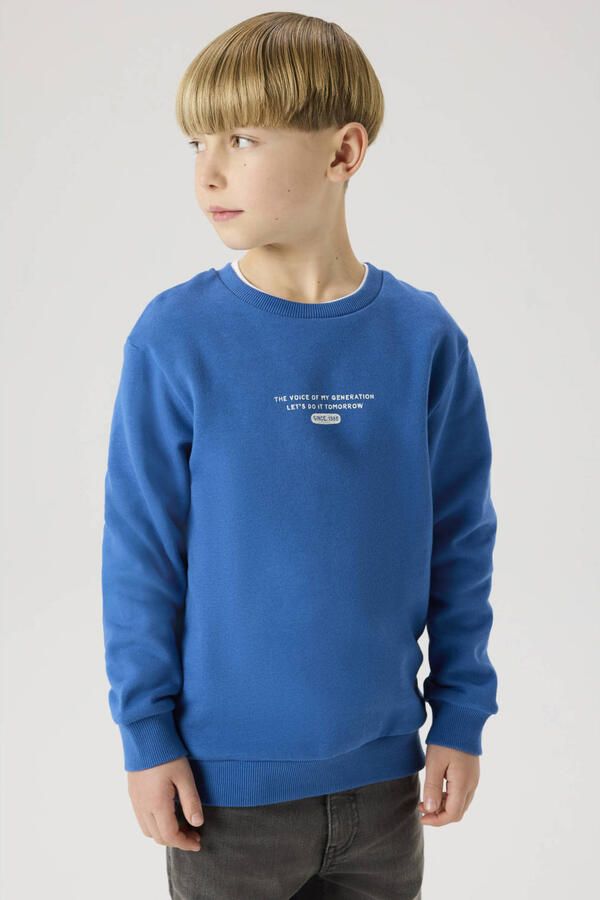 NAME IT KIDS sweater met backprint blauw