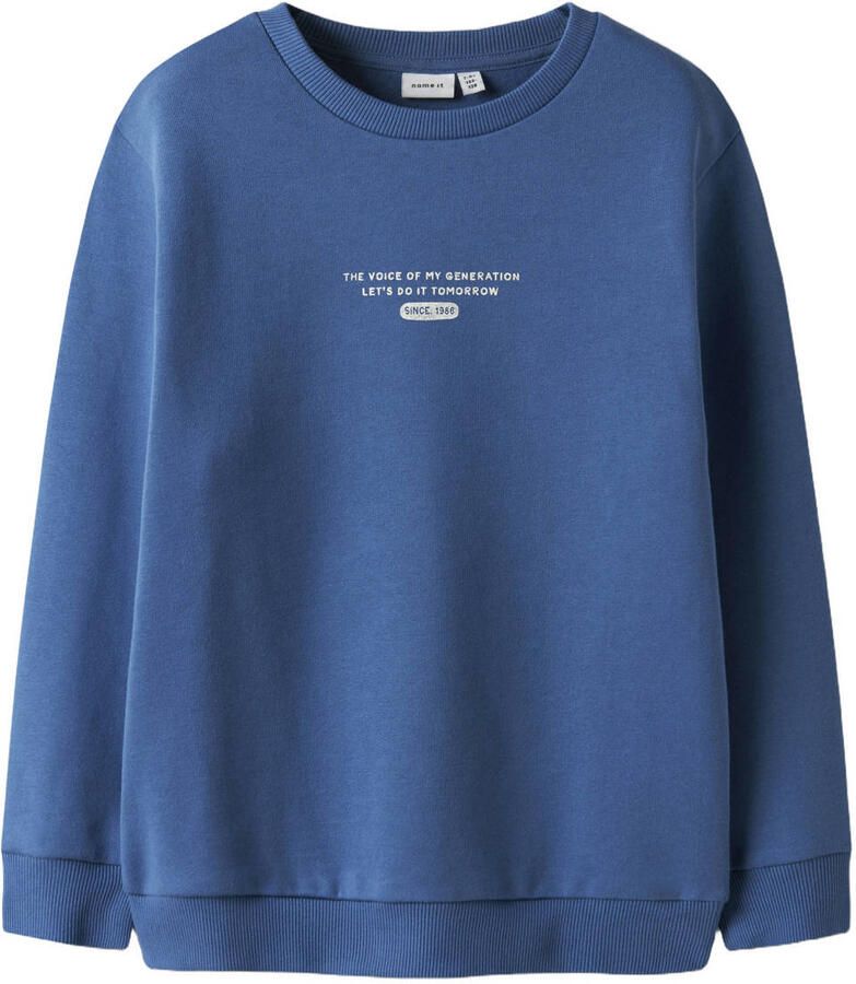 NAME IT KIDS sweater met backprint blauw - Foto 2
