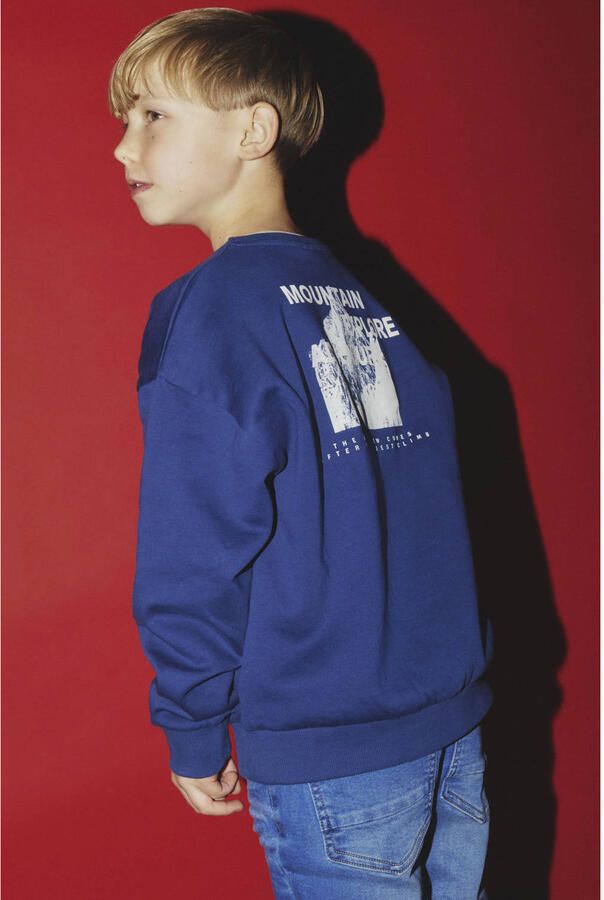 NAME IT KIDS sweater met backprint donkerblauw - Foto 2