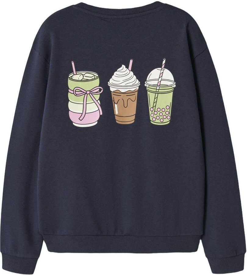 NAME IT KIDS sweater met backprint donkerblauw Backprint - Foto 2