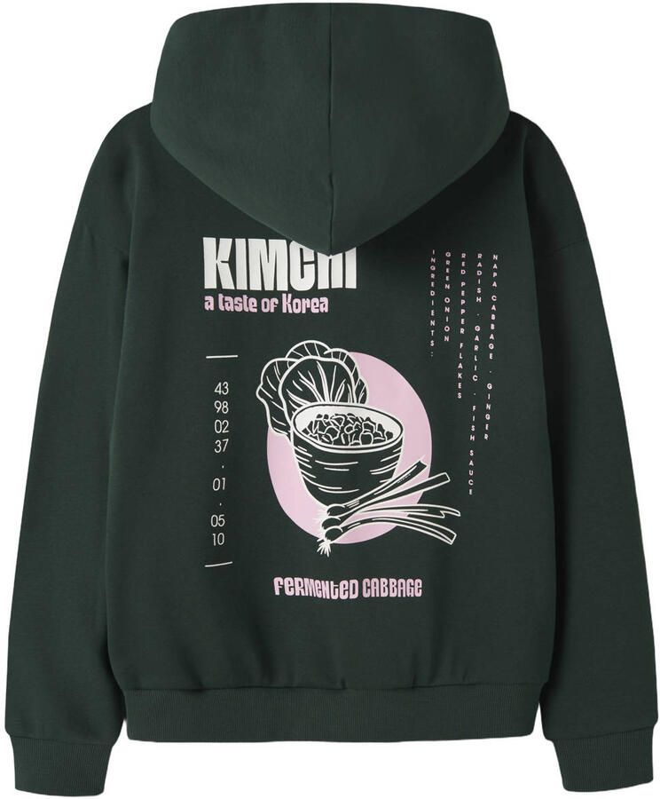 NAME IT KIDS sweater met backprint donkergroen - Foto 2
