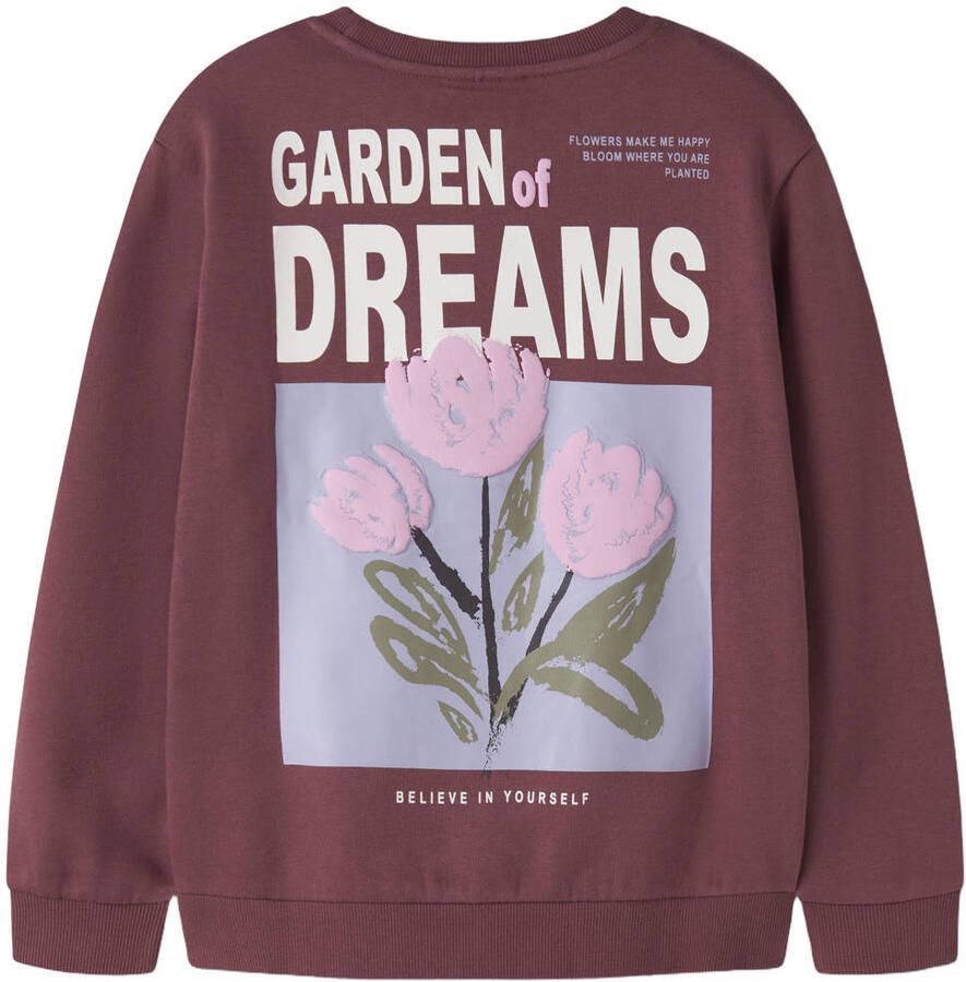 NAME IT KIDS sweater met backprint donkerrood - Foto 2