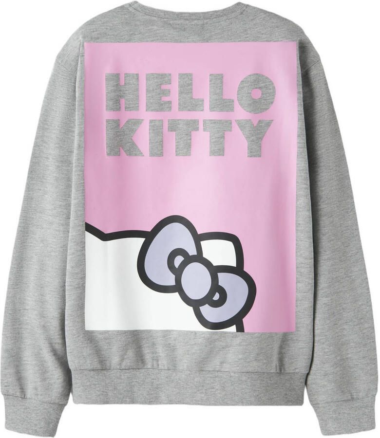 NAME IT KIDS Hello Kitty sweater met backprint grijs Backprint - Foto 2