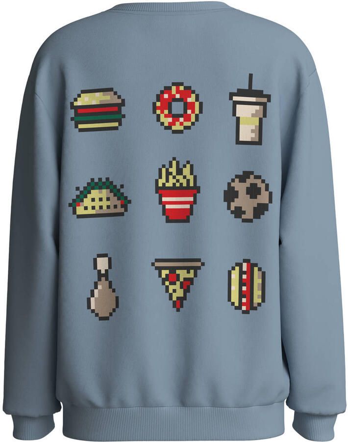 NAME IT KIDS sweater met backprint grijsblauw - Foto 2