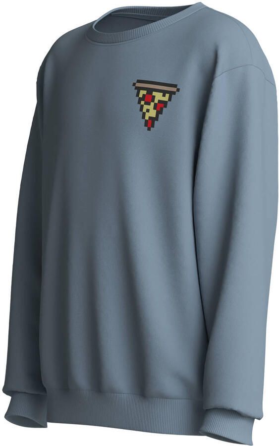NAME IT KIDS sweater met backprint grijsblauw - Foto 3