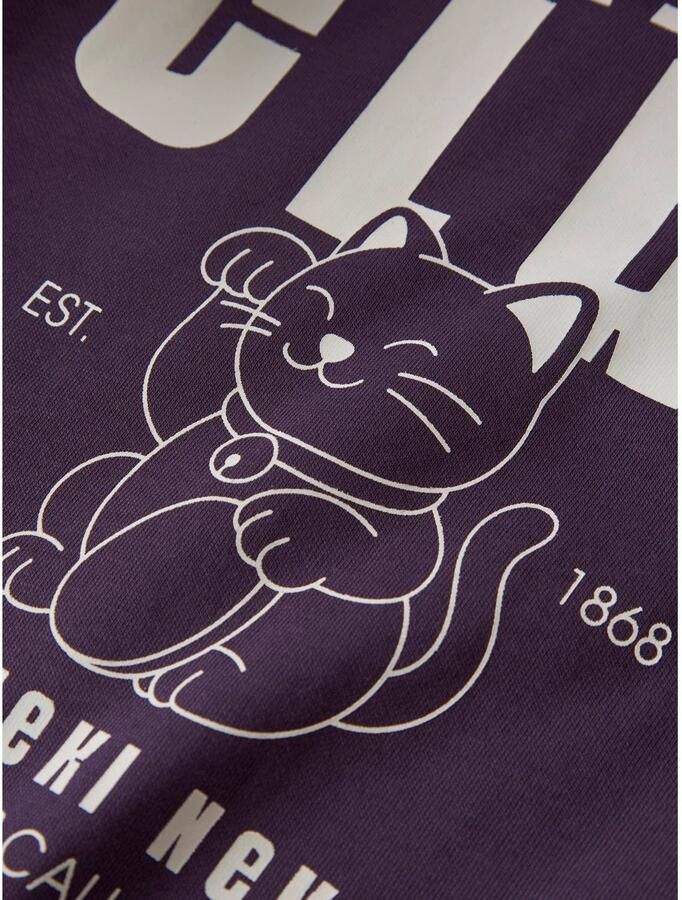 NAME IT KIDS sweater met backprint paars - Foto 3