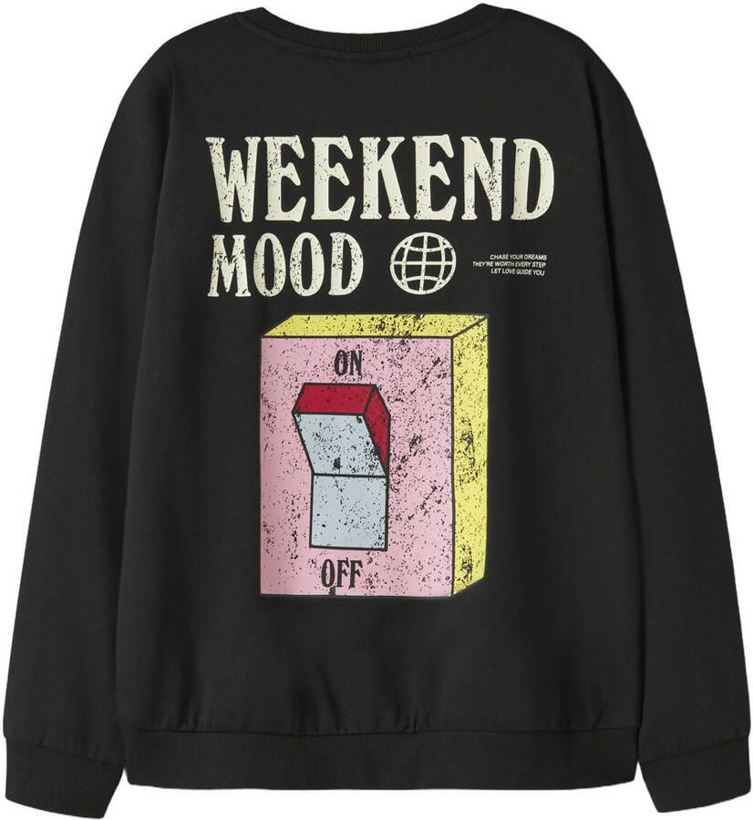 NAME IT KIDS sweater met backprint zwart - Foto 2