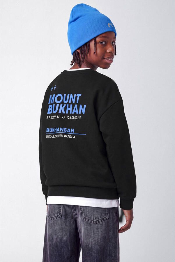 NAME IT KIDS sweater met backprint zwart blauw - Foto 2