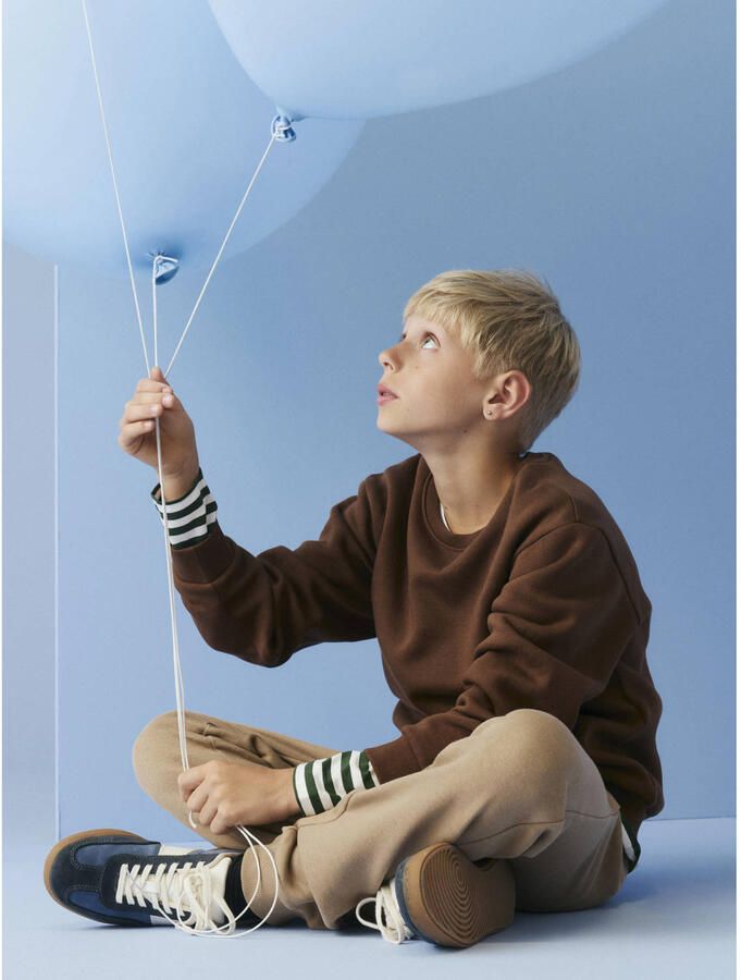 NAME IT KIDS sweater met borduursels donkerbruin - Foto 2