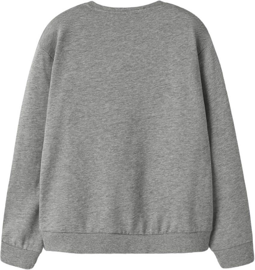 NAME IT KIDS sweater met borduursels grijs