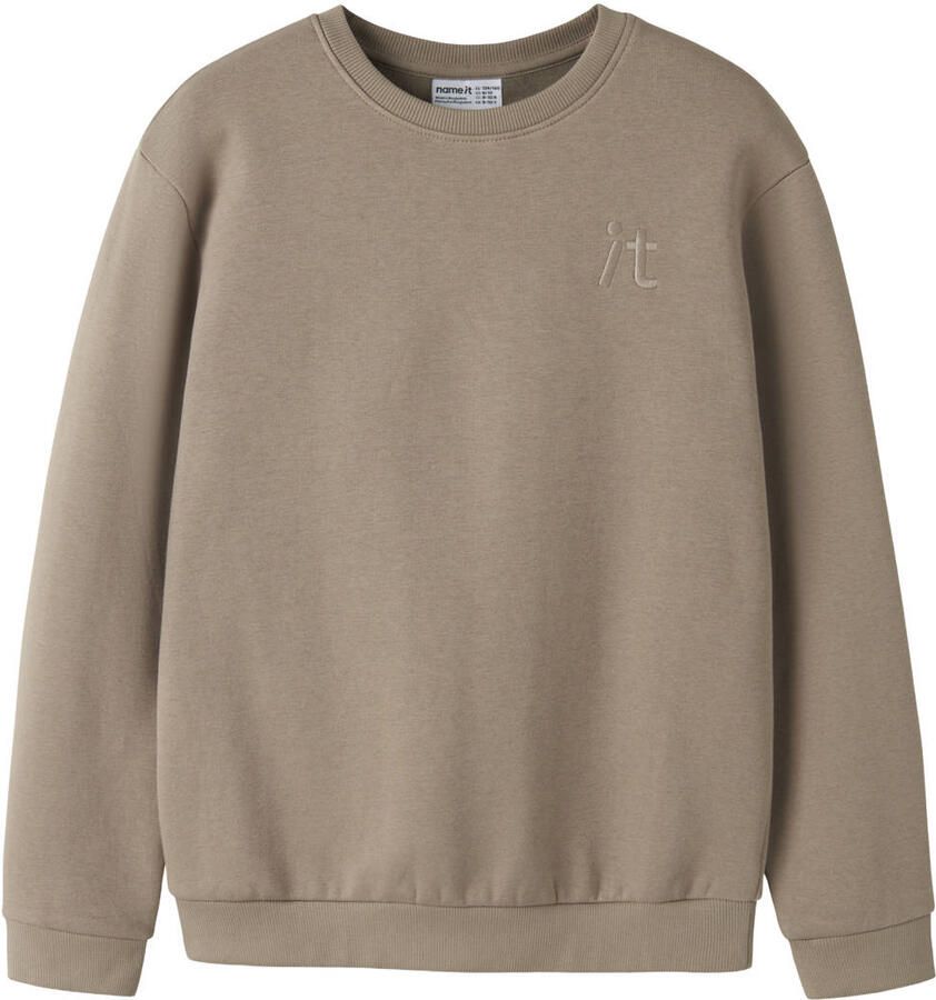 NAME IT KIDS sweater met borduursels zand