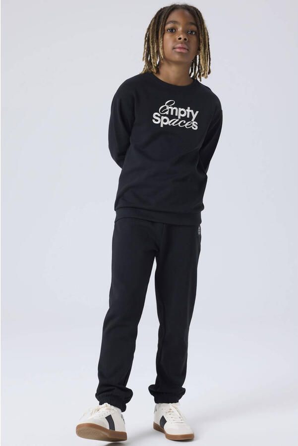 NAME IT KIDS sweater met borduursels zwart