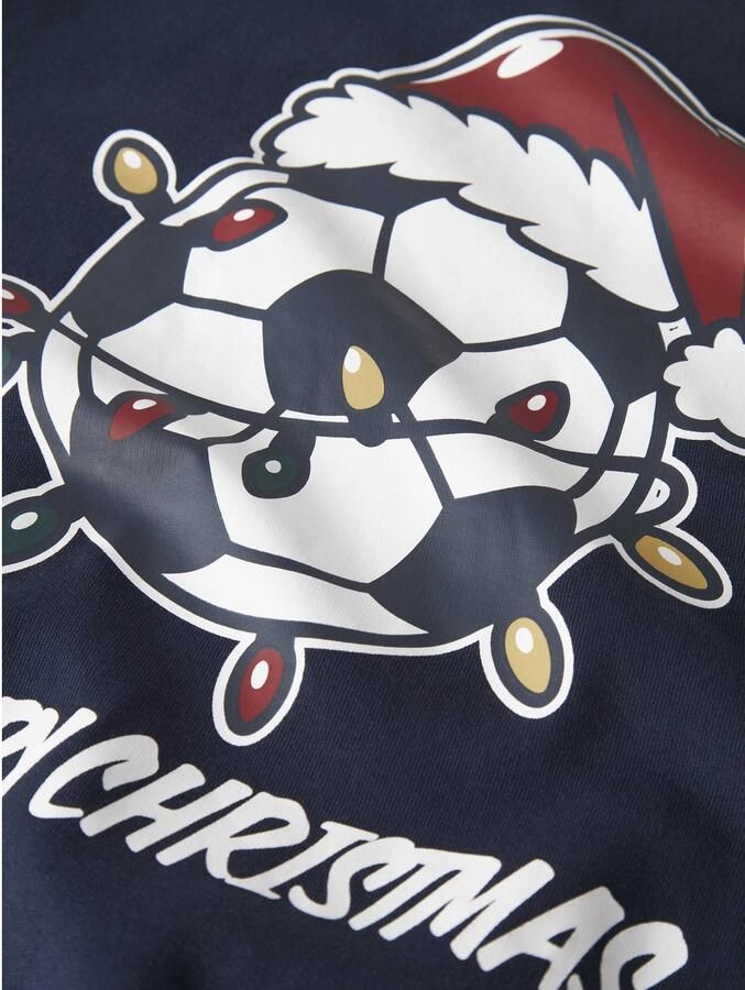 NAME IT KIDS sweater met print donkerblauw Printopdruk