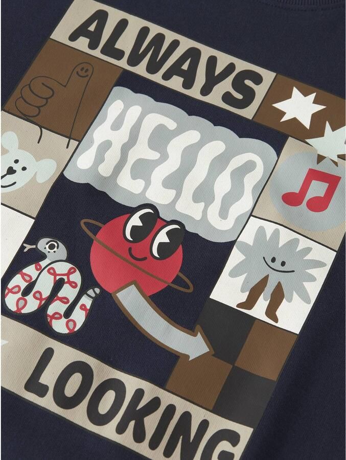 NAME IT KIDS sweater met print donkerblauw Printopdruk - Foto 3