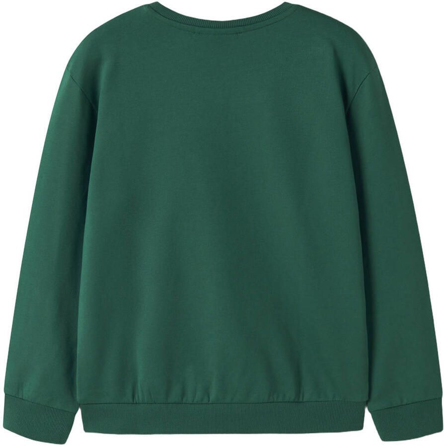 NAME IT KIDS sweater met print donkergroen Printopdruk - Foto 2