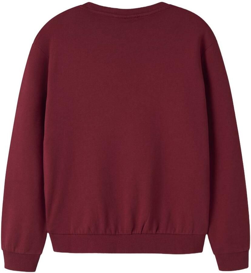 NAME IT KIDS sweater met print donkerrood Printopdruk