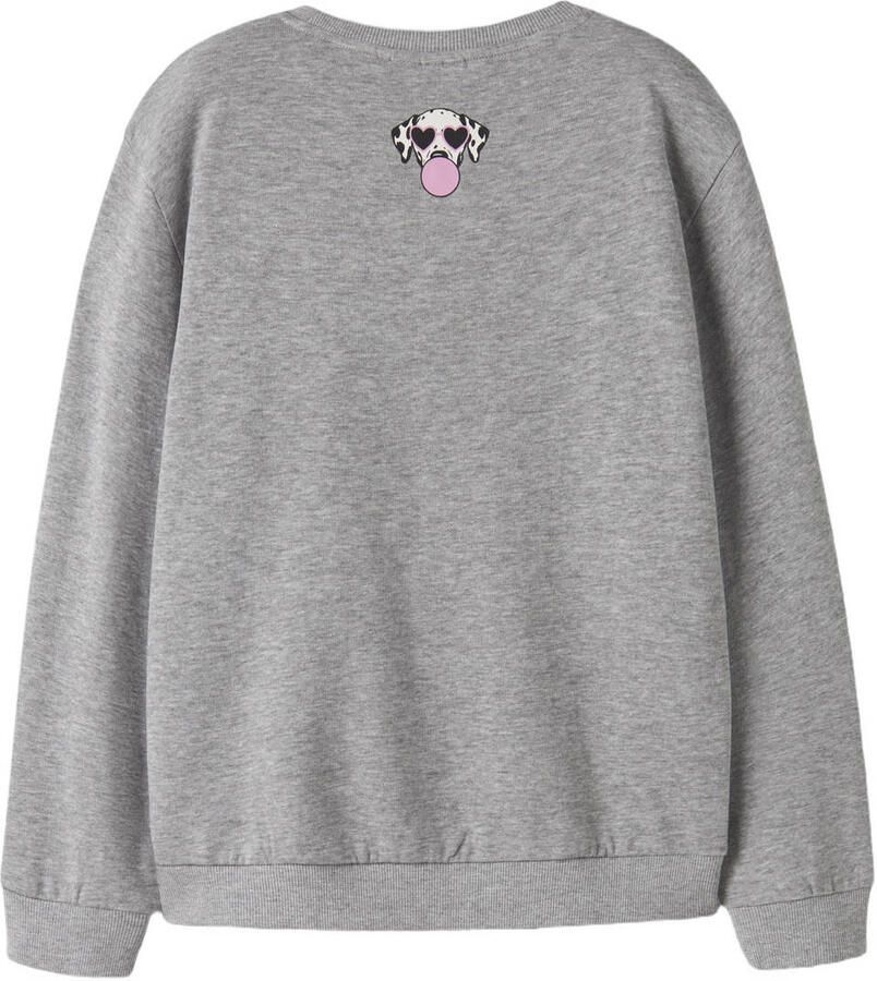 NAME IT KIDS sweater met print grijs Printopdruk