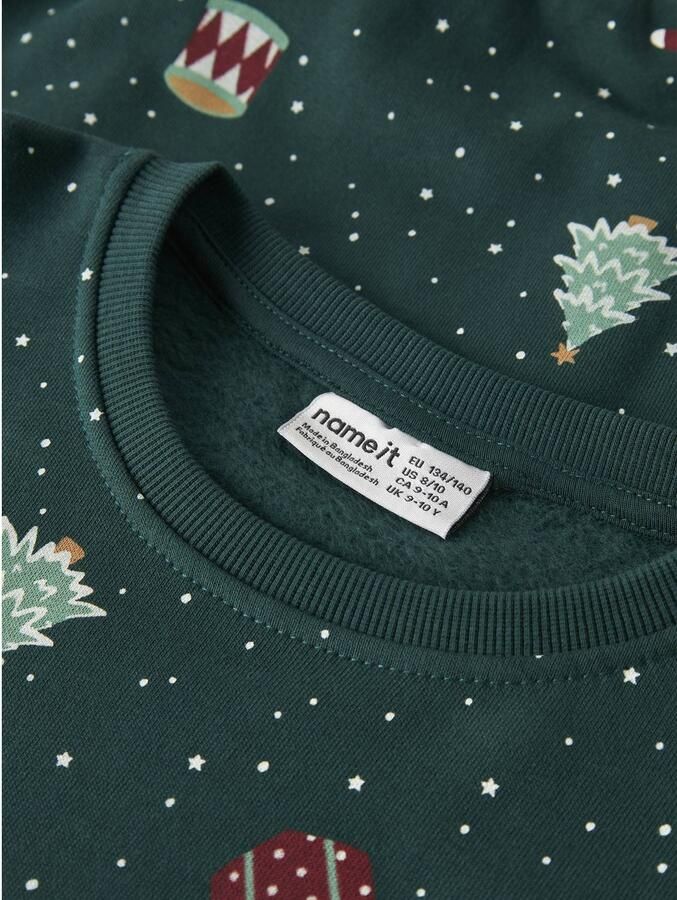 NAME IT KIDS sweater met print groen All over print - Foto 2