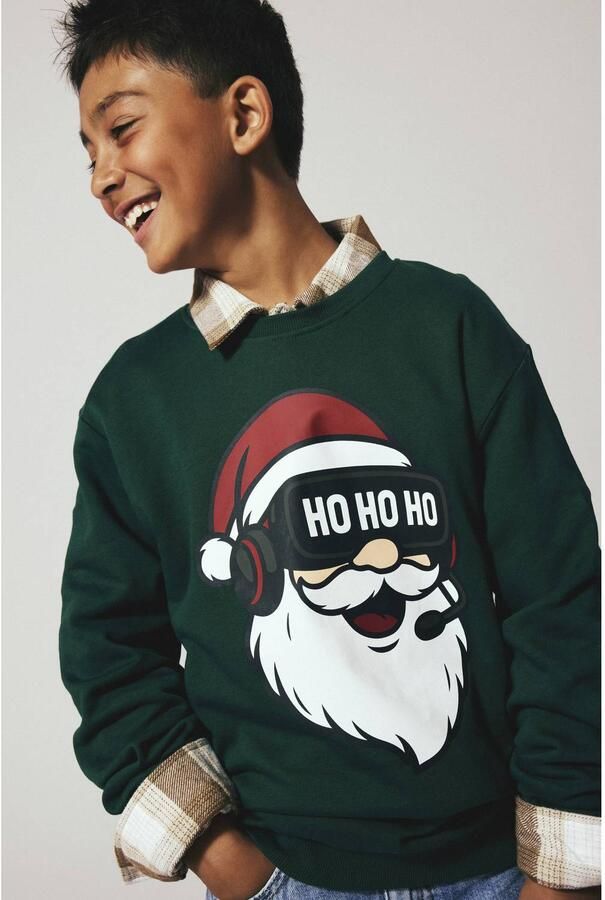 NAME IT KIDS sweater met print groen Printopdruk - Foto 2