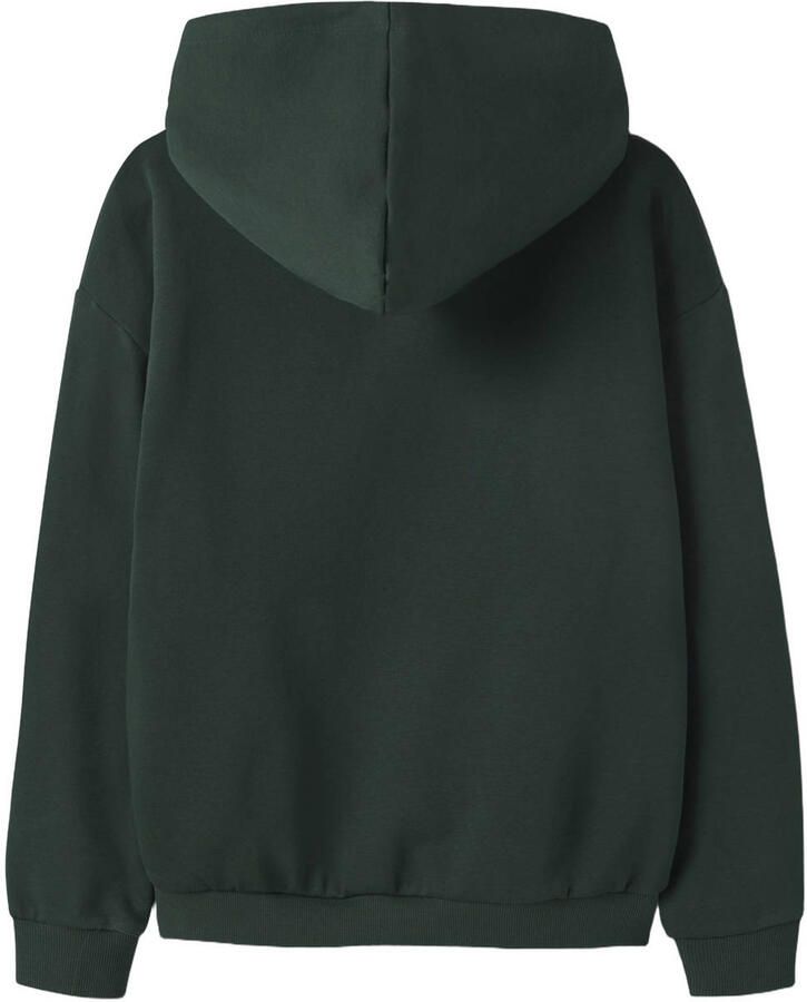 NAME IT KIDS sweater met tekst donkergroen roze - Foto 2