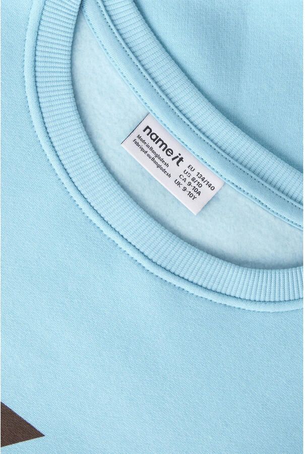 NAME IT KIDS sweater met tekst lichtblauw - Foto 3