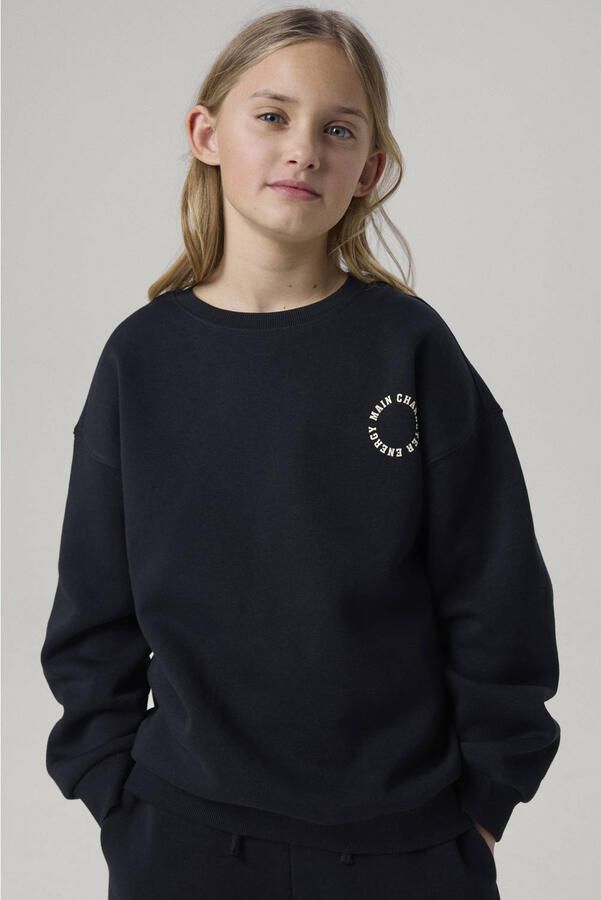 NAME IT KIDS sweater met tekst zwart