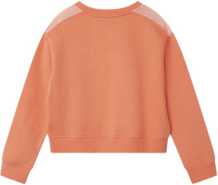 Name it KIDS sweater NKFNONNA met tekst koraaloranje Tekst 134 140 - Foto 2