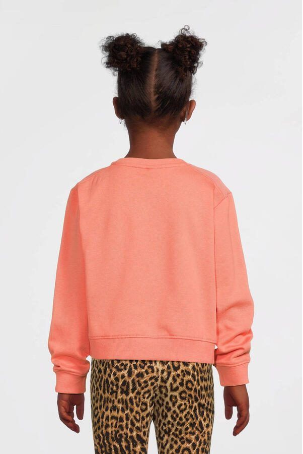 Name it KIDS sweater NKFNONNA met tekst koraaloranje Tekst 134 140 - Foto 4