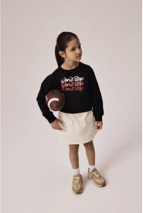 Name it KIDS sweater NKFNONNA met tekst zwart Tekst 134 140