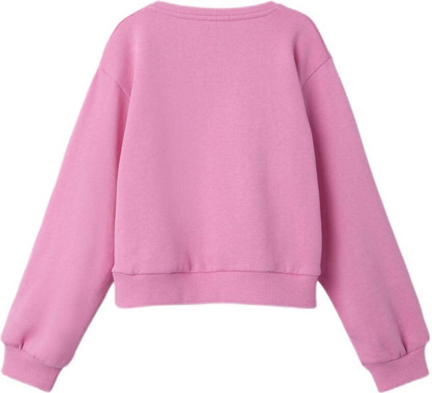 NAME IT KIDS sweater NKFPLILJE met tekst roze Tekst - Foto 2