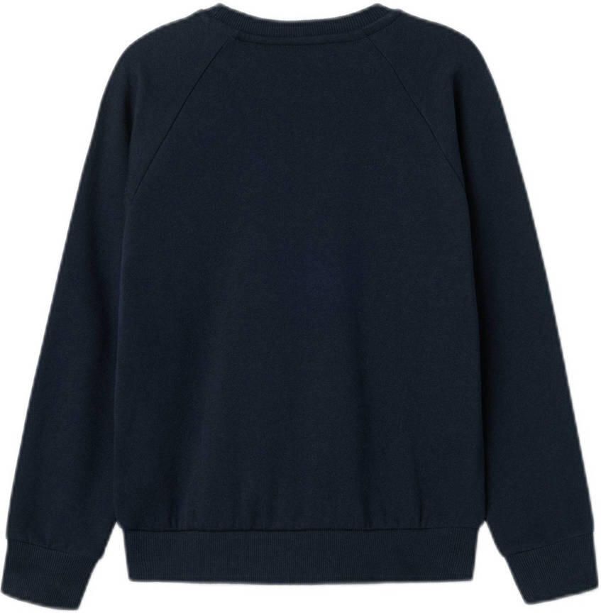 NAME IT KIDS sweater NKFVENUS met printopdruk donkerblauw
