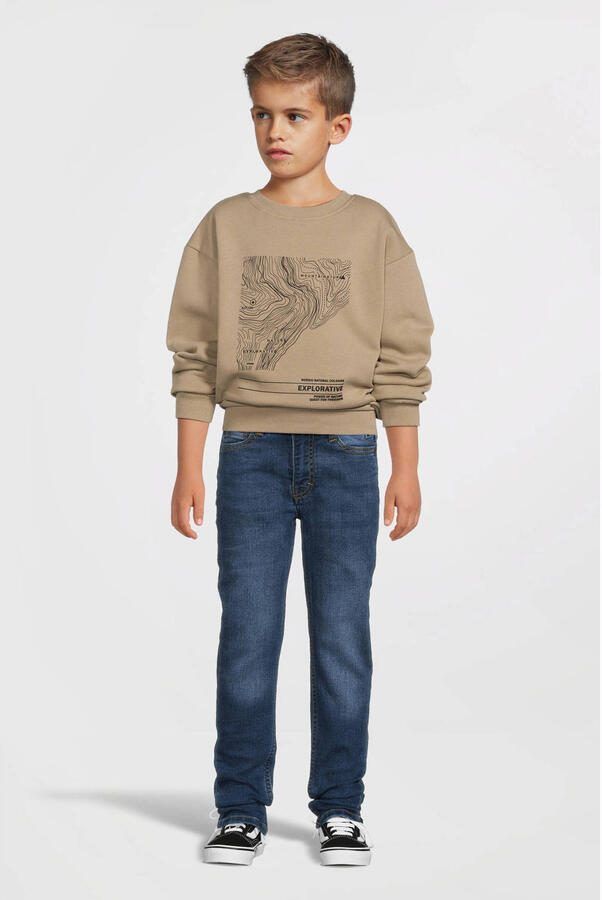 Name it KIDS sweater NKMNEFIKS met printopdruk lichtbruin Printopdruk 122 128 - Foto 3