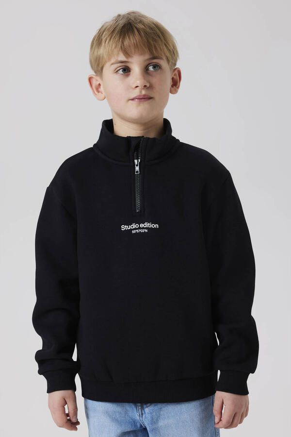Name It Sweatshirt NKMBRODY LS NREG SWEAT ZIP BRU NOOS met een opstaande kraag en korte ritssluiting - Foto 2