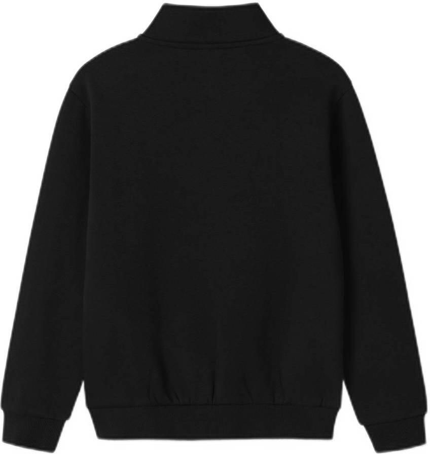 Name It Sweatshirt NKMBRODY LS NREG SWEAT ZIP BRU NOOS met een opstaande kraag en korte ritssluiting