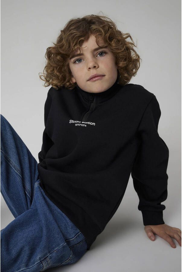 Name It Sweatshirt NKMBRODY LS NREG SWEAT ZIP BRU NOOS met een opstaande kraag en korte ritssluiting - Foto 2