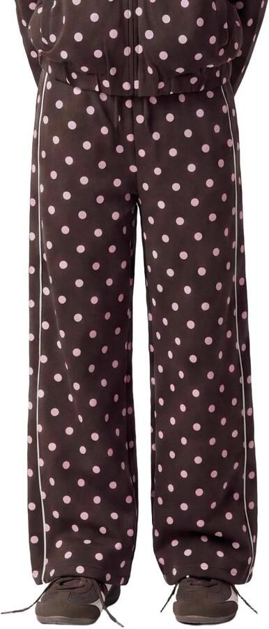 NAME IT KIDS sweatpants met stippen donkerbruin Broek Meisjes Scuba Stip - Foto 1