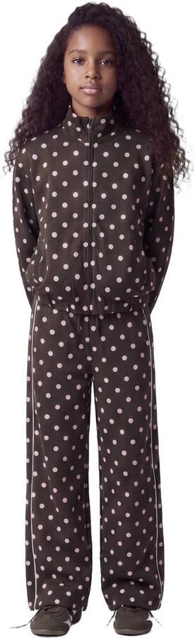 NAME IT KIDS sweatpants met stippen donkerbruin Broek Meisjes Scuba Stip - Foto 2