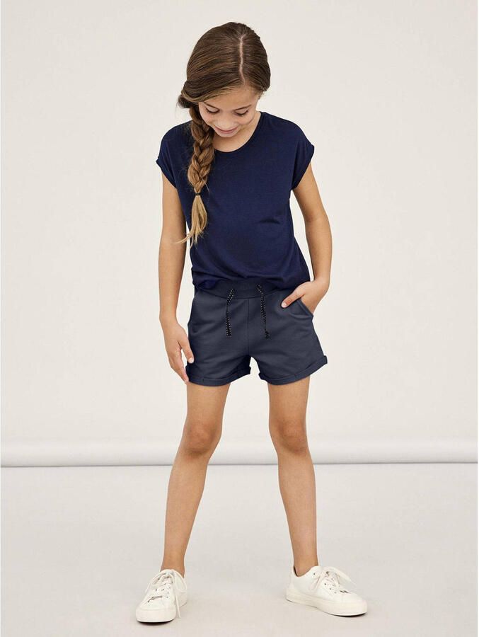 Name it KIDS sweatshort NKFVOLTA donkerblauw Meisjes Stretchkatoen Effen 170
