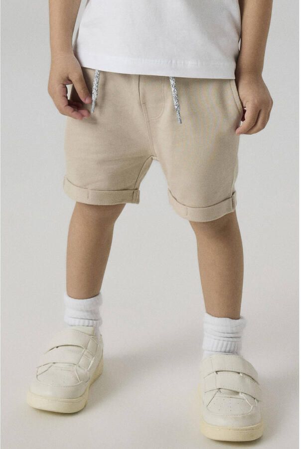 Name it KIDS sweatshort NKMVERMO grijszand Beige Effen 104 - Foto 3