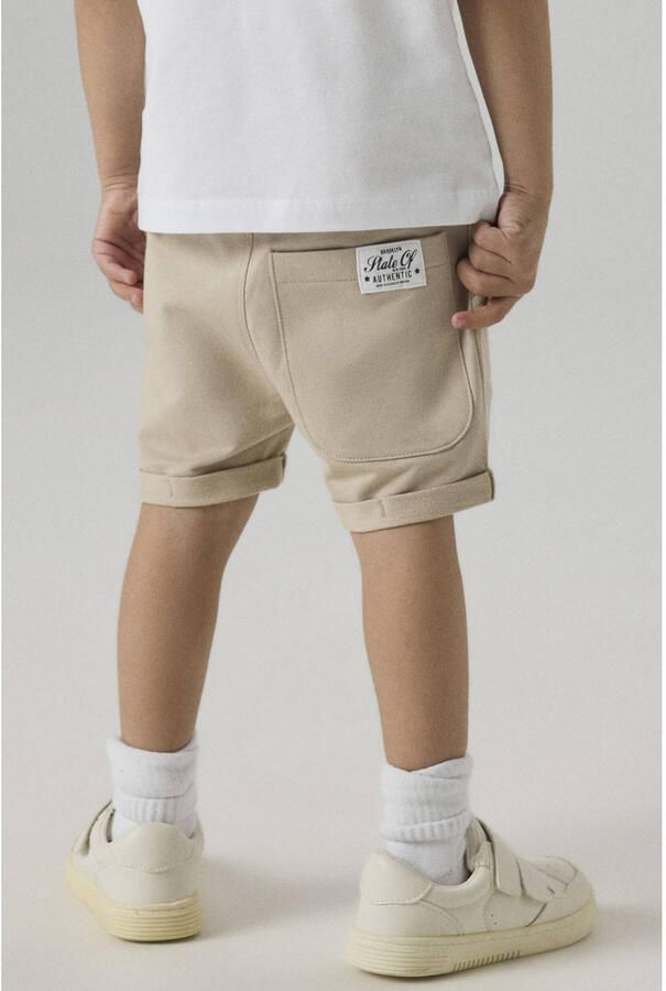 Name it KIDS sweatshort NKMVERMO grijszand Beige Effen 104 - Foto 2