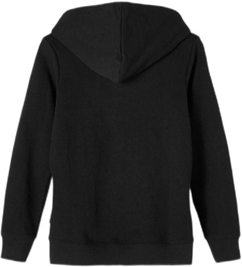 Name It Capuchonsweatvest NKMNESWEAT – sweatjack met kangoeroezak effen casual regular fit sweatstof ronde hals
