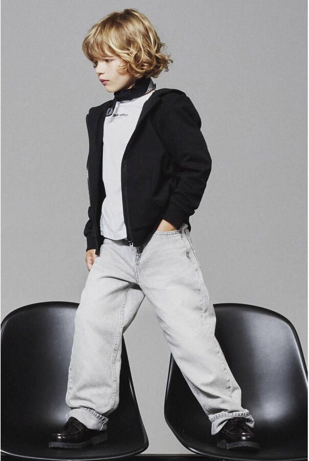 Name It Capuchonsweatvest NKMNESWEAT – sweatjack met kangoeroezak effen casual regular fit sweatstof ronde hals - Foto 3
