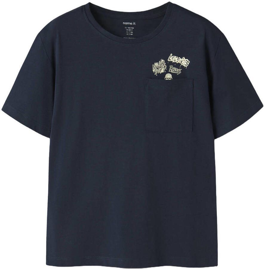 NAME IT KIDS T-shirt donkerblauw grijsgroen (set van 2) - Foto 2