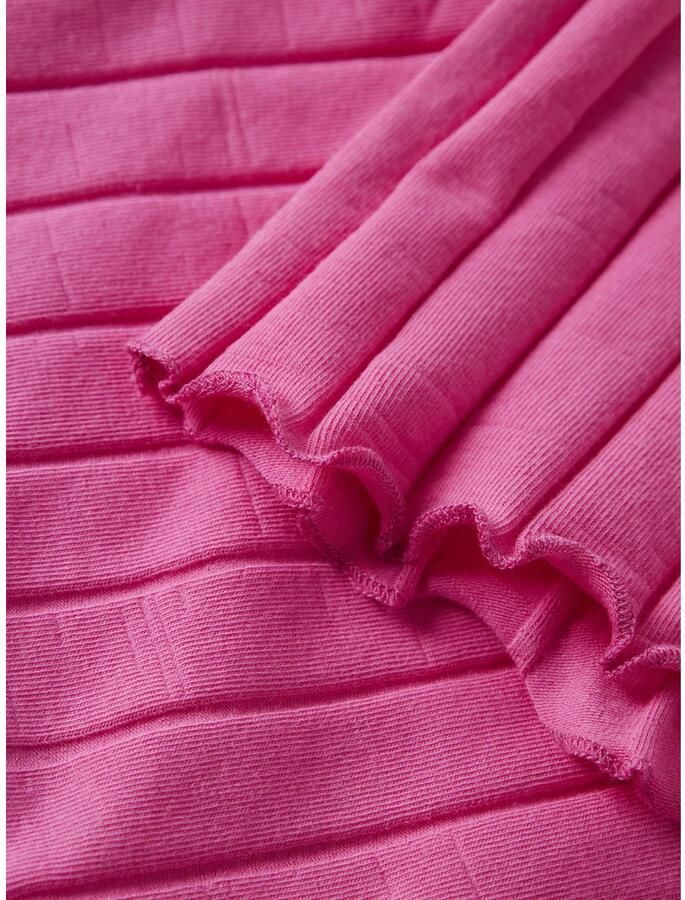 Name It Shirt met korte mouwen NKFNORALINA SS CROP TOP NOOS Katoenmix met stretch gegolfde randen - Foto 3