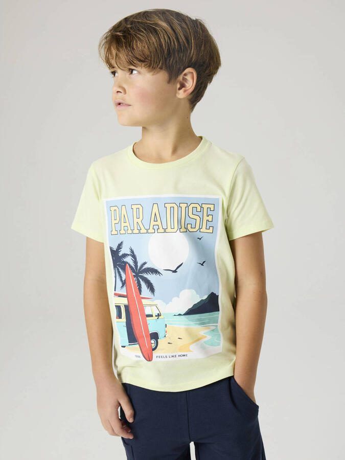 NAME IT KIDS T-shirt lichtgeel